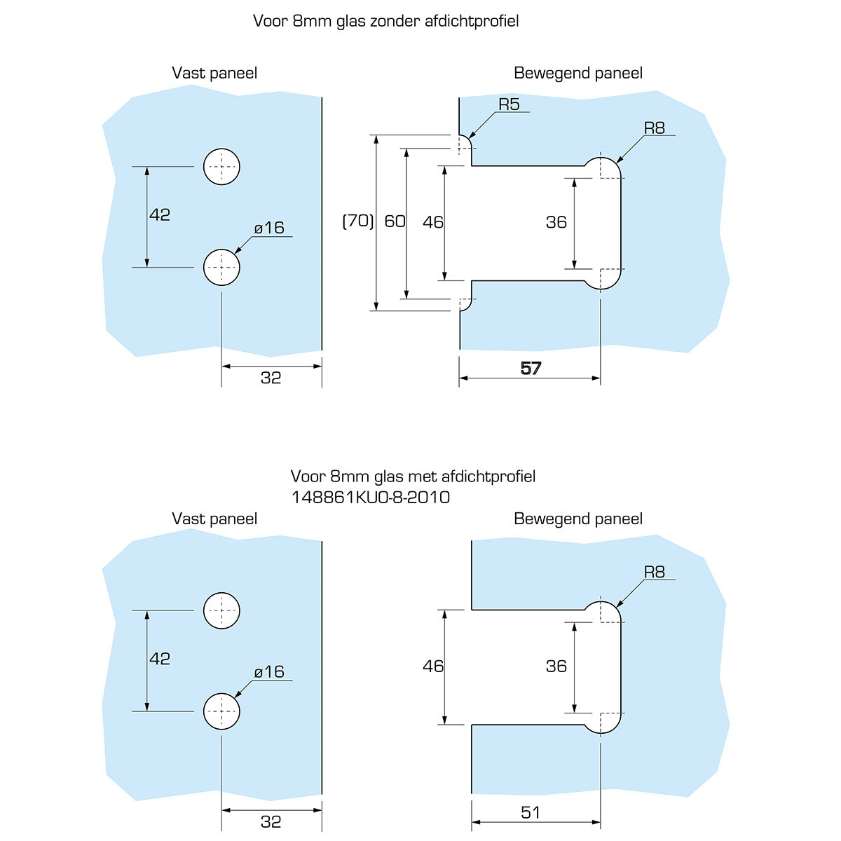 Flamea+ douchescharnier glas/glas 90° - 8136