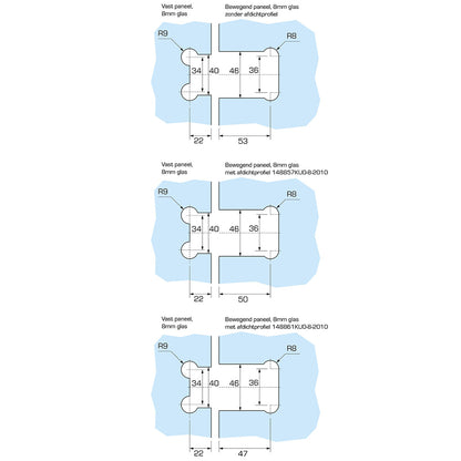 Flamea+ douchescharnier glas/glas 180° - 8132 - Sparing