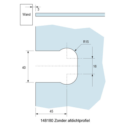 Flamea douchescharnier wand/glas 90° - 8180 - Sparing