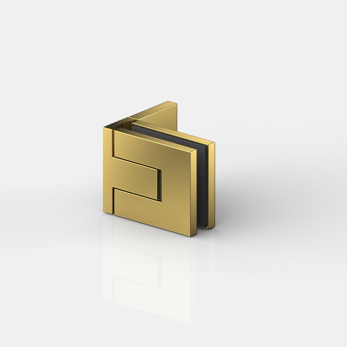 Flamea Pro Mini douchescharnier glas/wand 90° - 8330 - Messing Mat Geborsteld