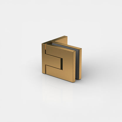 Flamea Pro Mini douchescharnier glas/wand 90° - 8330 - Messing Brons Geborsteld