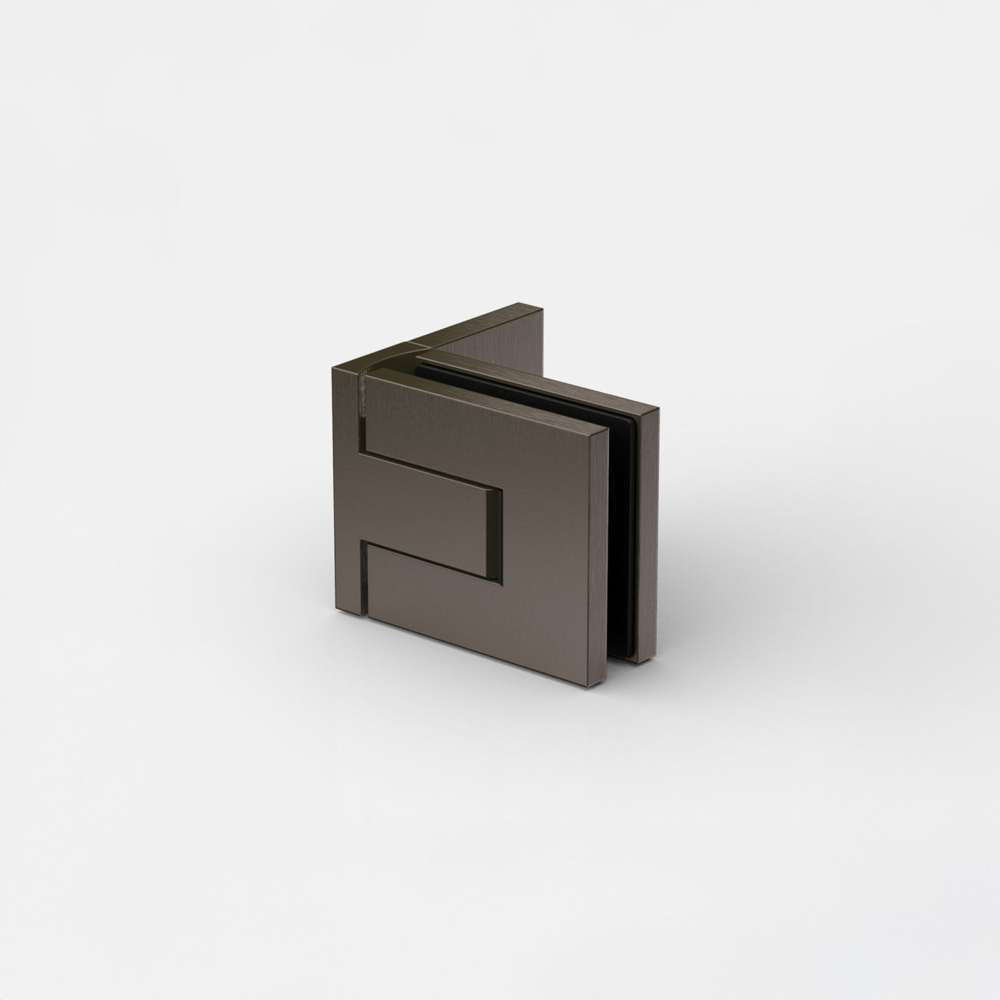 Flamea Pro Mini douchescharnier glas/wand 90° - 8330 - Gun Metal Geborsteld