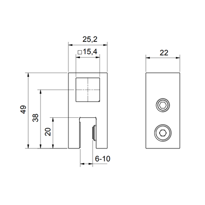 T-stuk voor stabilisatiestang - 8794 GTL - Technische Tekening