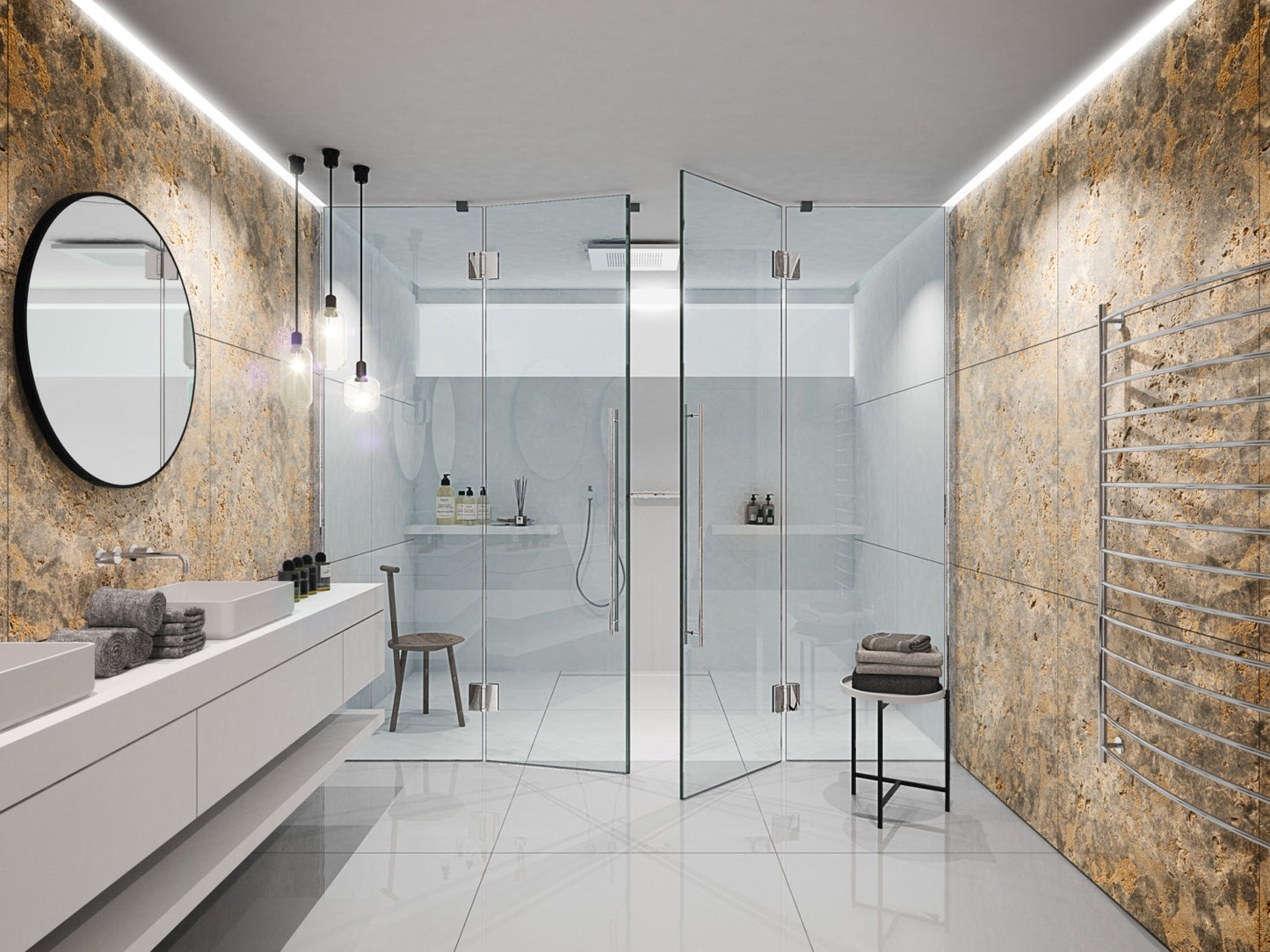 Tura douchescharnier glas/glas 180° - 8960 - Sfeer