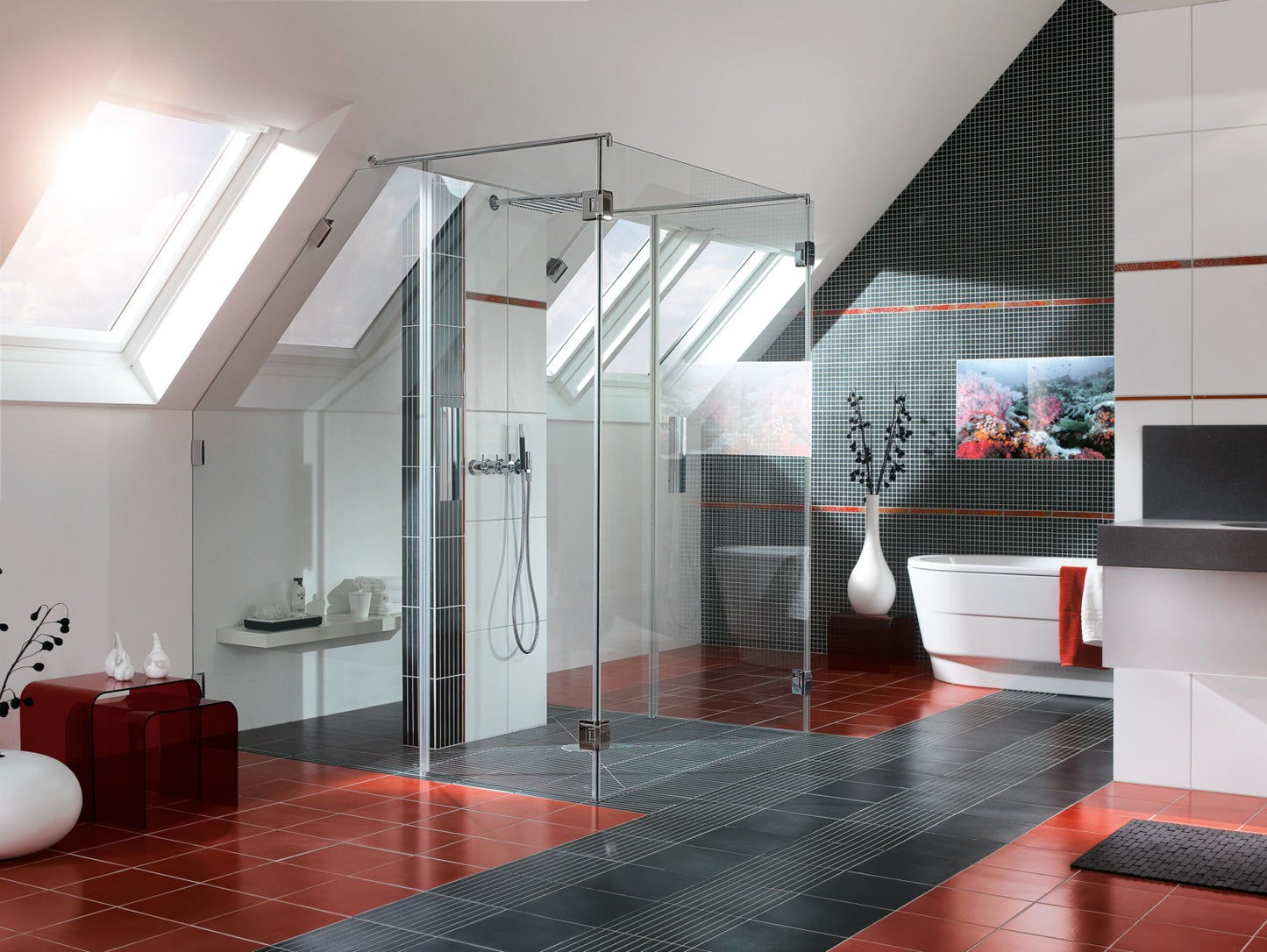 Pontere douchescharnier glas/glas 90° - 8410 - Sfeer